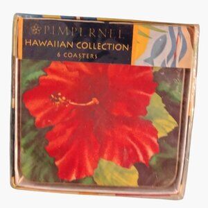 Pimpernel Hawaiian Collection 6 Coasters Tropical Floral Design